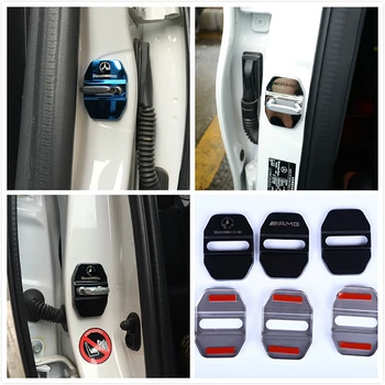 

High quality Car Door Lock Cover Case Stickers For Mercedes Benz W212 W211 W210 W202 W204 GLK CLA M B C E class Car Accessories