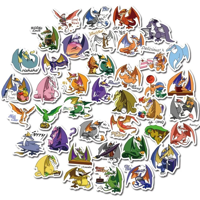 

40Pcs Sticker Child Cartoon Anime Dinosaur Series Stickers for Notebook PC Skateboard Bicycle Car Moto DIY Waterproof Toy Gift