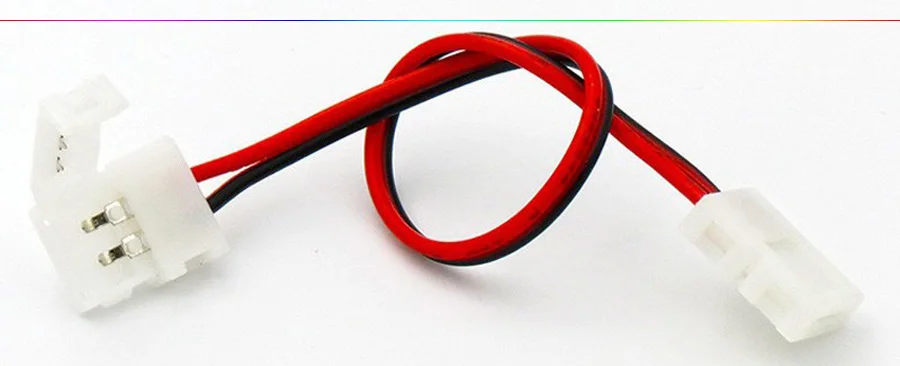 8mm solderless lengthen Wire with 2 Pin welding connectors at 2 ends for 2835 3528 led strip to strip connection free shipping (3)