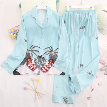 

Smooth and Comfortable Cool Leisure Tops Fashion Casual Breathable Women's Pajama Sexy Charming Viscose Fiber Thin Home Suit