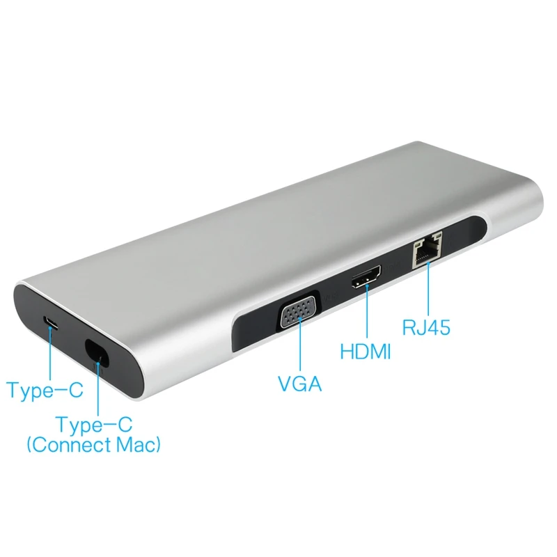 ACASIS 12 в 1 концентратор 4K usb тип-c к USB 3,0 TF HDMI VGA RJ45 Мини DP док-станция для ноутбука док-станция для MacBook Air/MacB