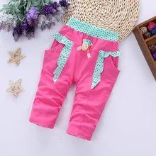 Летние штаны-капри на гусеничном ходу дышащие Хлопковые Штаны для маленьких девочек 0-3 лет детские штаны с открытым сиденьем для маленьких детей