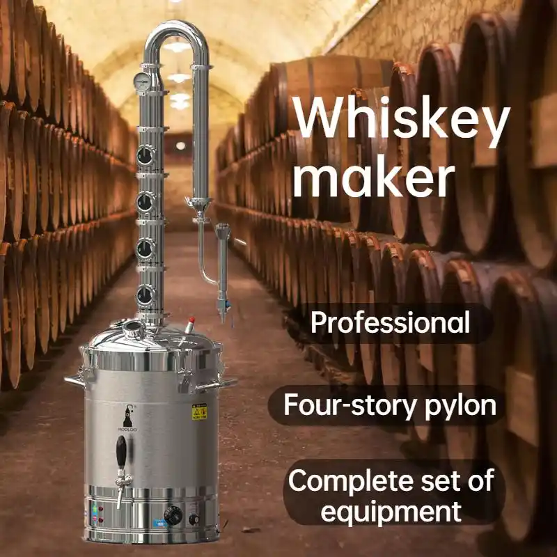 Hooloo Household Moonshine Still Distillation Machine Stainless Steel Copper Bubble Plates Vodka Brewer Distiller Distillers Aliexpress