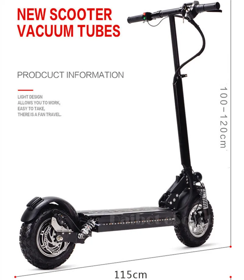 Daibot 10 дюймов мощный электрический велосипед 48 в два колеса, электрические скутеры, максимальная скорость 60 км/ч, складной электрический скутер 1000 Вт для взрослых