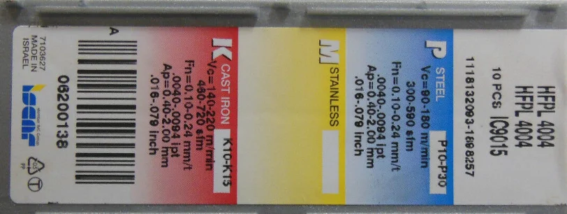 ISCAR 10 шт. карбидные вставки HFPL 4004 IC9015