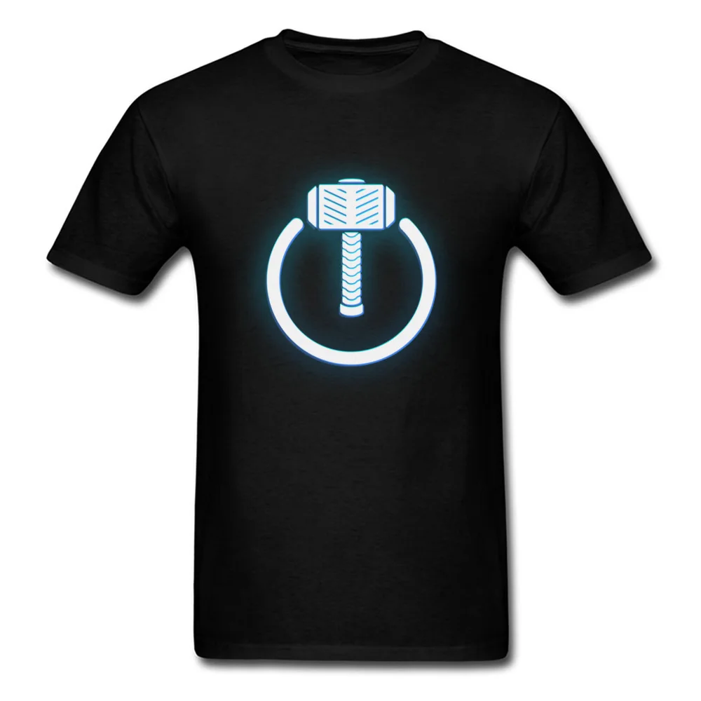 T shirt men Mens T-Shirt Thor Power Hammer T Shirt Group s Tees All Cotton Tshirt Marvel Comics Lover Party Streetwear Black