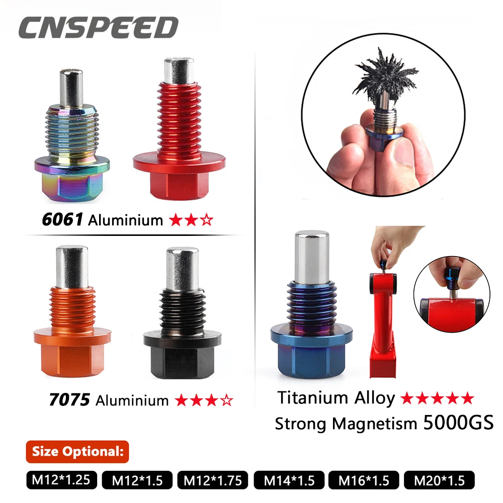 Titanium Alloy M12 M14*1.5MM Engine Dress Up Magnetic Oil Drain Plug Package Oil Sump Drain Plug Nut For Honda Mitsubishi