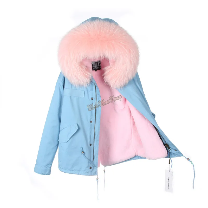 FURTJY, женские зимние парки, большая парка с натуральным мехом, синяя утепленная куртка с подкладкой из искусственного меха