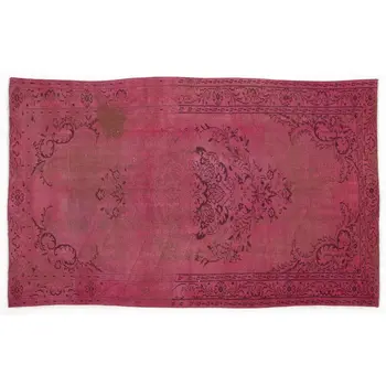 

Handmade Pink Vintage Overdyed Turkish Area Rug 143x240 Cm-4'8''X7'10''