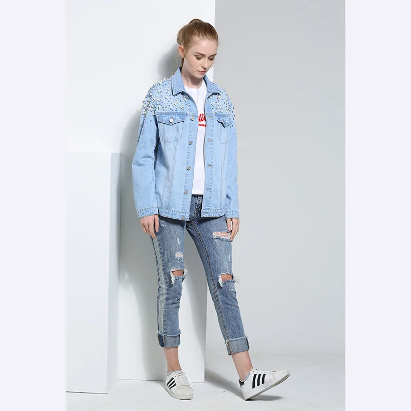 

Spring And Summer EBay Europe And America AliExpress Hot Selling WOMEN'S Denim Jacket Baseball Uniform Jacket