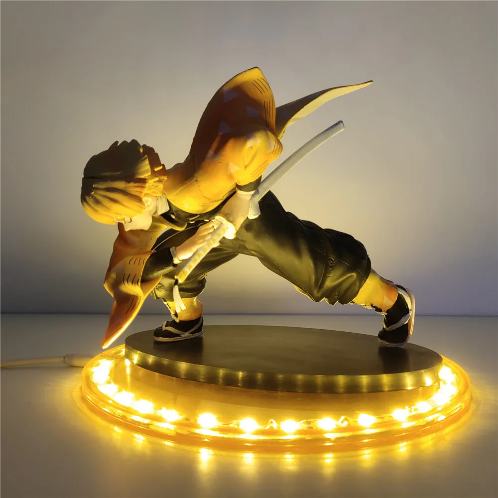 Action Figure Demon Slayer Zenitsu DIY Night Light LED Set Kimetsu no Yaiba Ichiban Anime Figural Brinquedos Toys Xmas Gift Doll