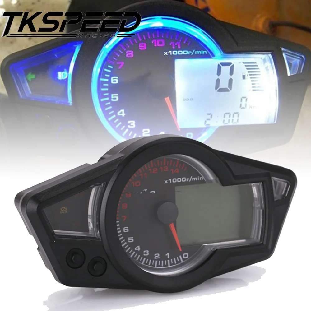 Motorcycle Speedometer Motorcycle Digital Odometer Speedometer Tachometer Fit for Cylinders 