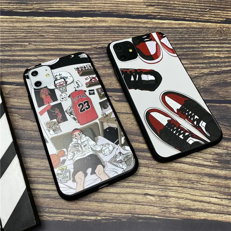 

Sports AJ1 Shoes soft case for iphone 12 mini 11 pro x xs max xr 8 7 6 6s plus SE 2 silicone phone cover jodans coque fundas