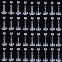 10 Вт, 30 Вт, 50 шт./лот 16G Прозрачный мягкий прозрачный Невидимый губ кольцо для козелка тела Лабрет с мяч пирсинг ювелирные изделия, биофлекс, невидимый