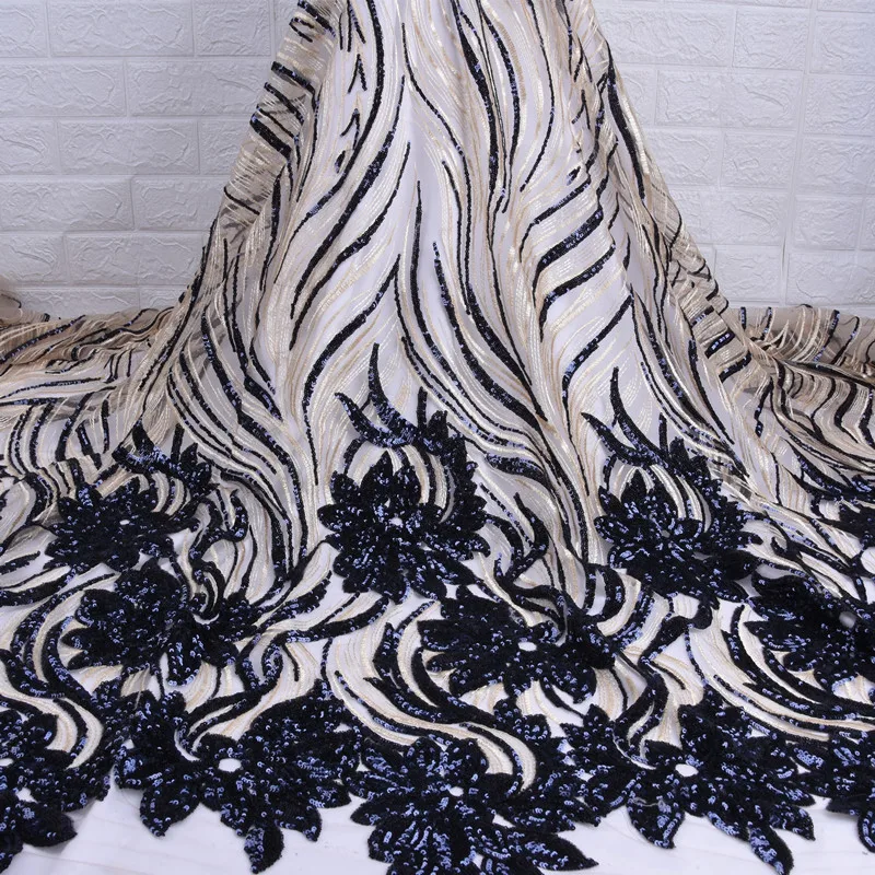 Высокое качество африканская кружевная ткань с блестками французская Чистая Вышивка Тюль кружевная ткань для нигерийских свадебных платьев S1737