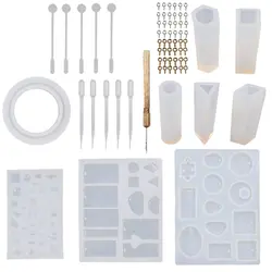 ABFU-68Pcs литье ювелирных изделий формы DIY браслет кулон эпоксидная форма набор для ювелирных изделий Подвеска для изготовления силиконовые