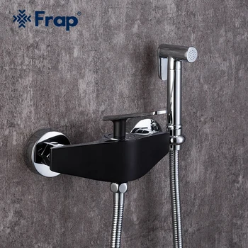 

Frap Black Bidet Faucet Brass Shower Tap Washer Mixer Cold Hot Water Mixer Crane Shower Sprayer Head Tap Toilet Faucets F2057