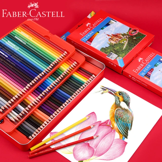 Faber-Castell Watercolor Pencil Parrot Tin Case Set 24/36/48/60/72