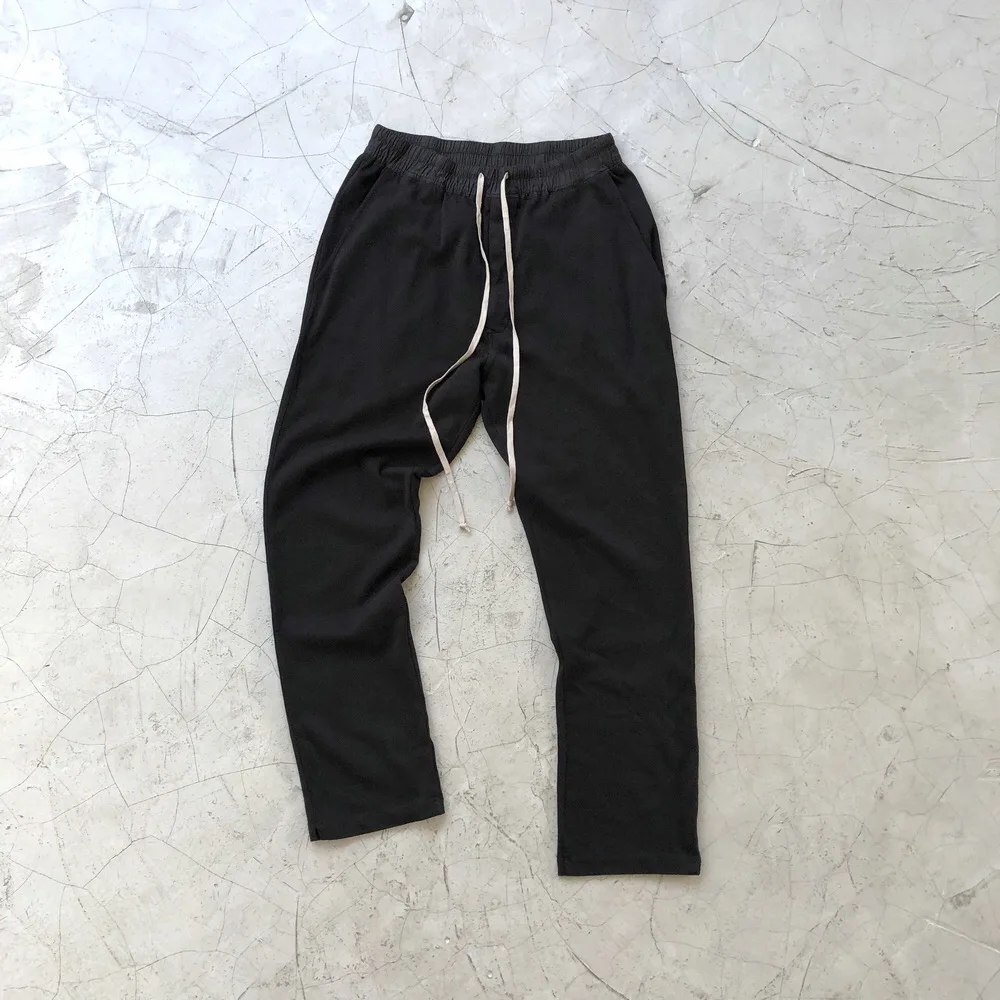 Best Quality Tan/Black Drawstring Sweatpants Relaxed fit Kanye Cotton Trousers Streetwear brown sweatpants