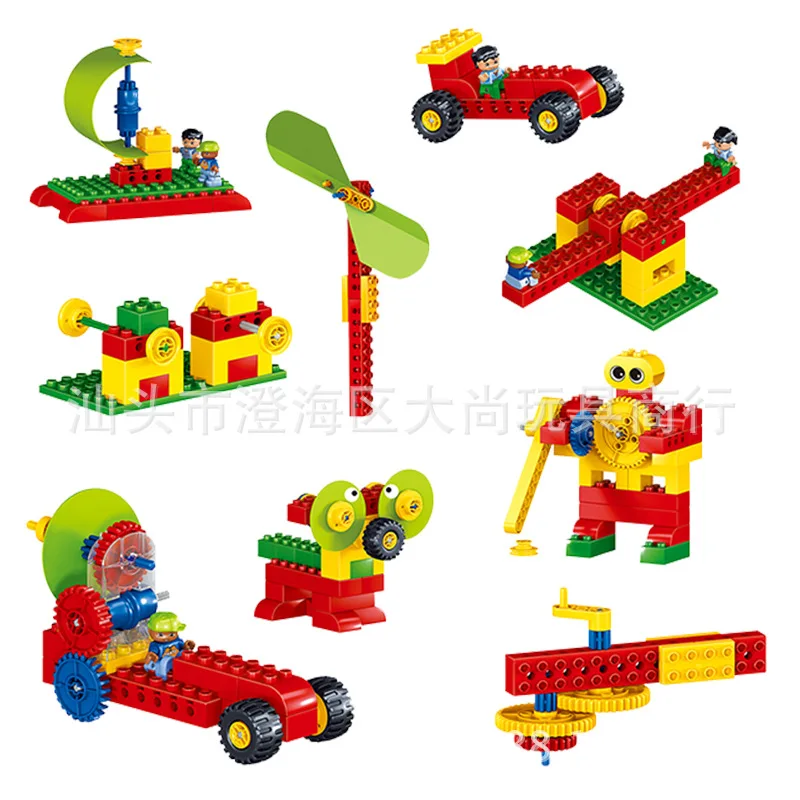 

Qun long 0602 Large Particles Children Gear Machinery Science And Technology Building Blocks Teaching Aids Compatible 9656 Educa