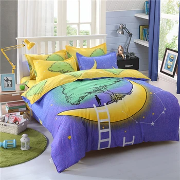 

3/4 PCS Cartoon Dream Star Home Textile Kids Bed Line Bedding Sets Children Bed Cover Bed Sheet Pillowcase Duvet Cover Sets