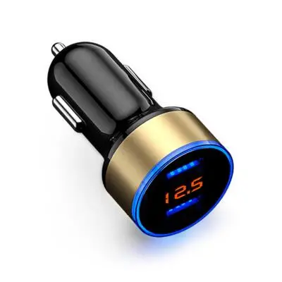 Золотой Двойное USB быстрое автомобильное зарядное устройство адаптер питания прикуриватель для Toyota Corolla RAV4 Camry Prado Yaris Hilux Prius Land Crui - Название цвета: Золотой