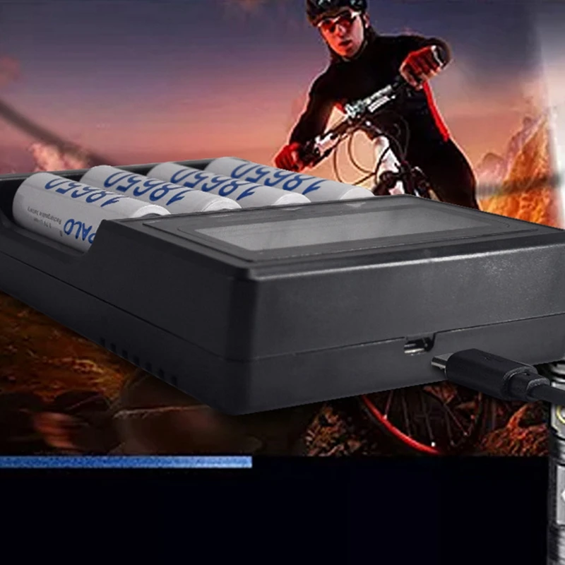 MOOL 18650 зарядное устройство 4 слота ЖК-дисплей для 18650 14500 18500 16350 батарея 3,7 в серия литий-ионный аккумулятор