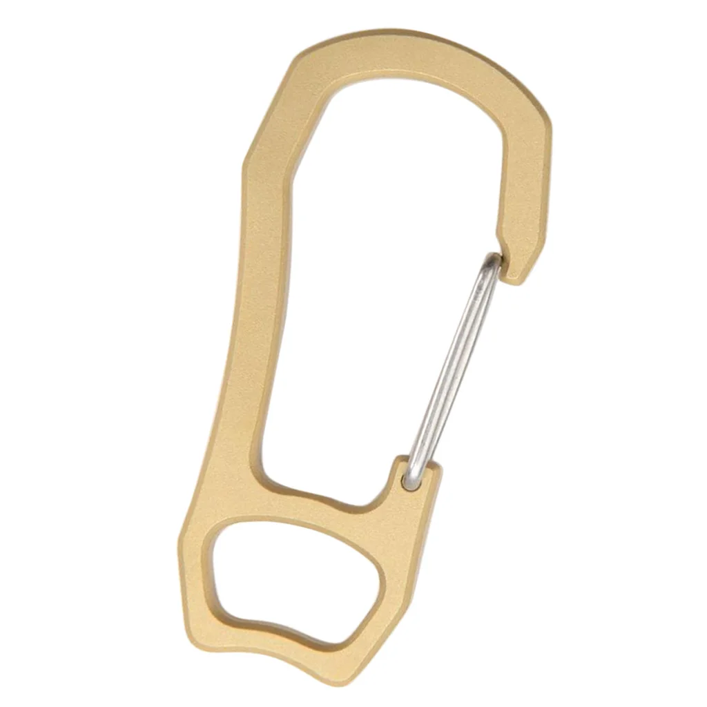 Латунный карабин для ключей с ушком, светильник, прочная d-образная форма, не фиксирующая застежка-крючок для наружного кемпинга, брелок для ключей
