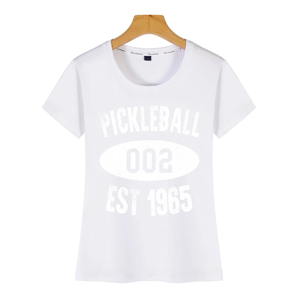 Женские топы, футболки, pickleball 002 est 1965, выцветшие, для выхода в свет, дедушка, повседневные, черные, на заказ, женские футболки
