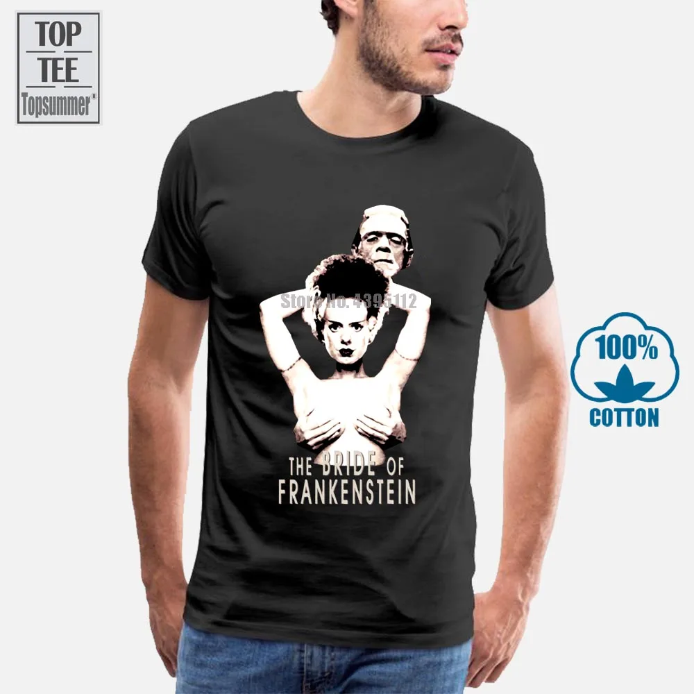 Черная футболка с надписью The Bride Of Frankenstein V21 все размеры S 5Xl | Мужская одежда