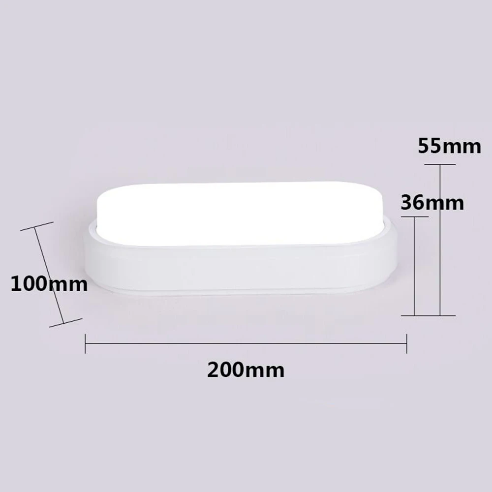 white 200mm 12 Вт 15 Вт светодиодный водонепроницаемый потолочный светильник ультра-тонкие эллиптические лампы для балкона гостиной кухни прохода - Цвет корпуса: white 200mm