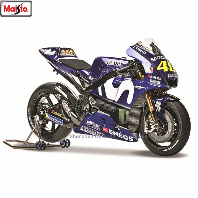 MaistoMaisto 1:18 2018 Yamaha 46 YZR-M1 World Championship 2017 Rossi original authorized simulation alloy motorcycle model toy 1