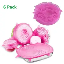 6 шт. силиконовые крышки Cooware растягивающиеся Крышки Крышка для миска-контейнер для пищевых продуктов Крышка для сохранения свежести крышка уплотнения