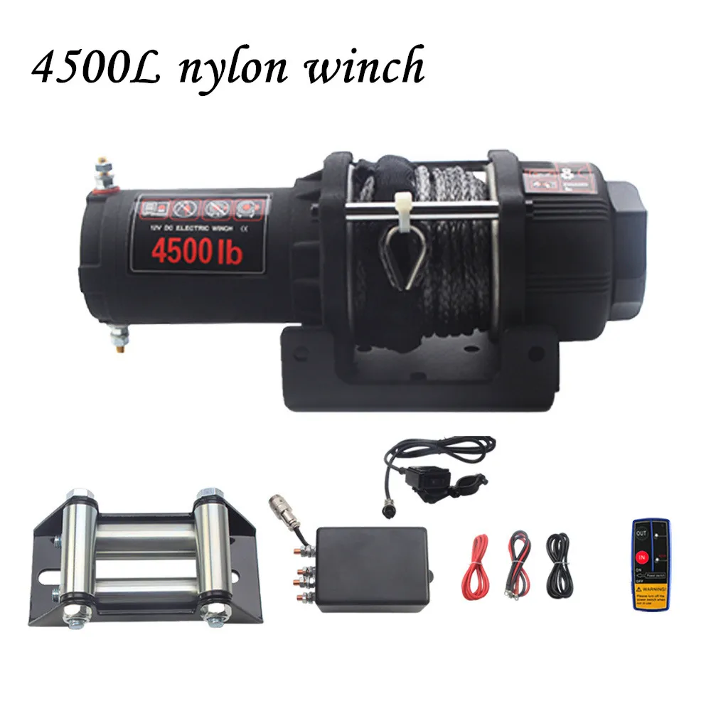 4500L нейлон электрическая лебедка 12 v/24 v Малый грузовик с краном(электрическая лебедка