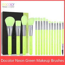 Docolor 10/15pc Neon Makeup Brushes Professional Powder Foundation eye Blending Contour Makeup Brushes Set Synthetic Hair Brush