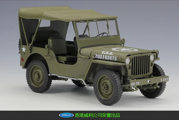 WELLY литье под давлением 1:18 высокая модель симулятора автомобиля 1941 Willys MB металлический гоночный автомобиль сплав игрушки для детей Коллекция подарков