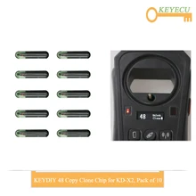 KEYECU 10 шт./лот, KEYDIY KD 48 копия клон транспондер чип для KD-X2 ключ программист Cloner, транспондер удаленный Автомобильный ключ-чип