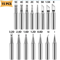Pointes de fer à souder en cuivre pur 900M T, pointes de fer à souder sans plomb, têtes de soudage, outils de soudure, 15/17 pièces 
