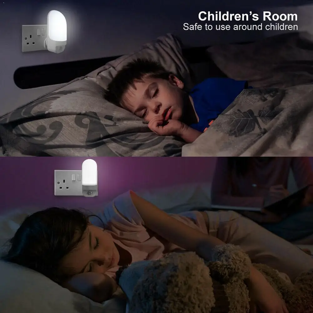 

Automatic LED Night Light Plug in Energy Saving Dusk lamp Kids Sensor bedside bedroom Light Dawn wholesale lamp Table 2 T9M4