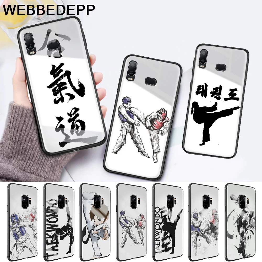 Спортивный красивый стеклянный чехол для тхэквондо Samsung S7 Edge S8 S9 S10 Plus A10 A20 A30 A40 A50