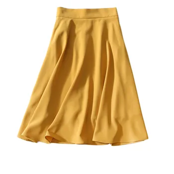 

Women Skirt Spring and Summer New Style Drape Silky Anti-wrinkle Mid-length High Waist A Word Big Skirt Skirt Skirt Skirt Women