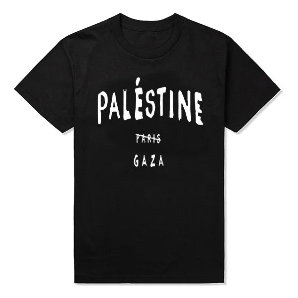 

Palestine Paris Gaza Printed Funny T Shirt Men Summer Slim Fit Casual Man Tees Fashion Normal T-shirts Hip Hop Sportwear Jersey