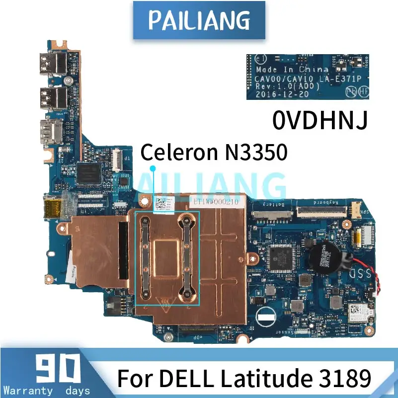 

Материнская плата Celeron N3350 для ноутбука DELL Latitude 3189, фотосессия 0, VDHNJ, фотография SR2Z7, оперативная память 2 Гб, протестированная, ОК