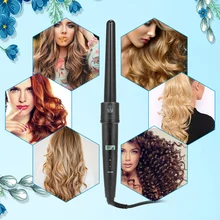 Плойка для завивки волос 6 в 1 сменный набор палочек Турмалин торжественные Алюминиевые полосы дисплей температуры локоны волны бигуди для волос