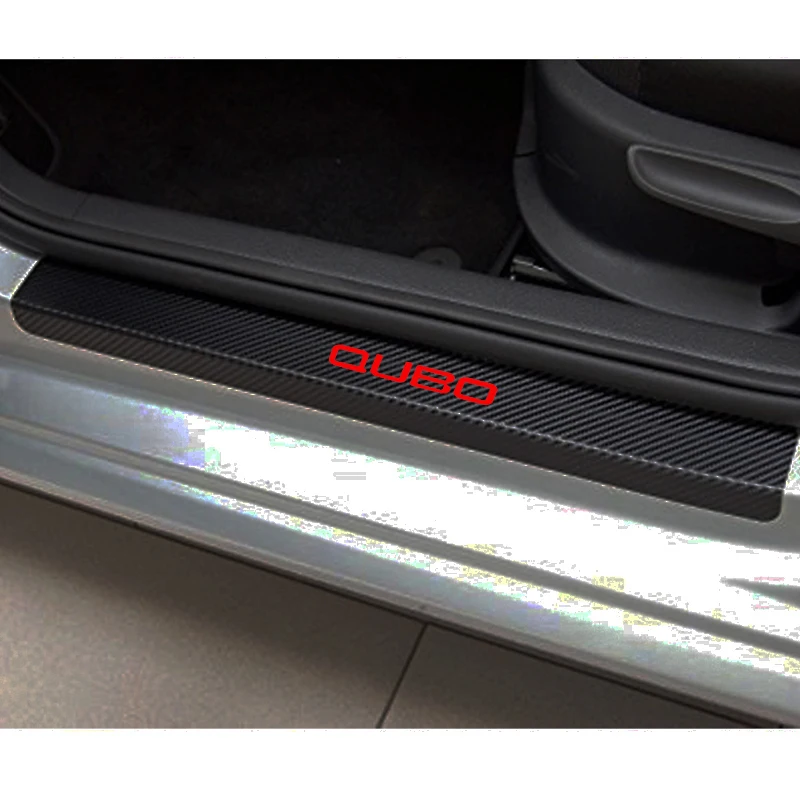 4 шт. виниловая Накладка на порог автомобиля из углеродного волокна для Fiat Qubo