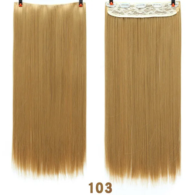 Allaosify 60 см Длинные Синтетические волосы на заколках для наращивания, термостойкие накладные волосы, натуральные волнистые накладные волосы - Цвет: 103
