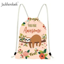 Jackherelook милые сумки на шнурке для женщин Gympack повседневные дорожные рюкзаки детские школьные сумки для хранения животных для девочек Mochilas