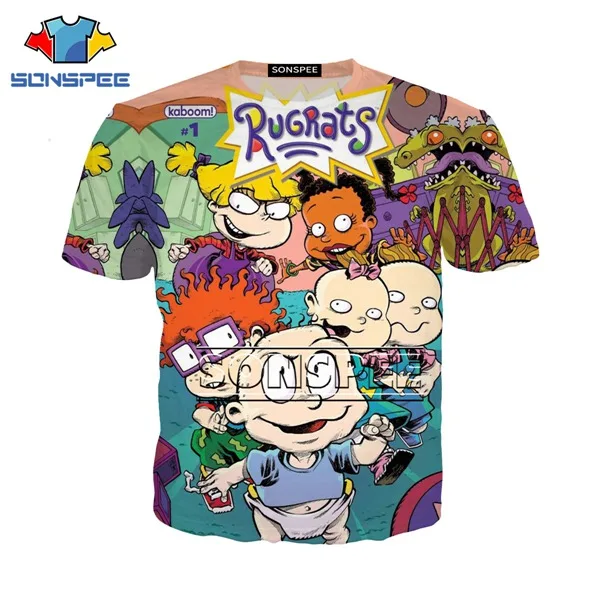 Футболка Rugrats летние топы женские футболки с 3D принтом Femme забавные повседневные короткий рукав Харадзюку женские футболки g1 - Цвет: 13