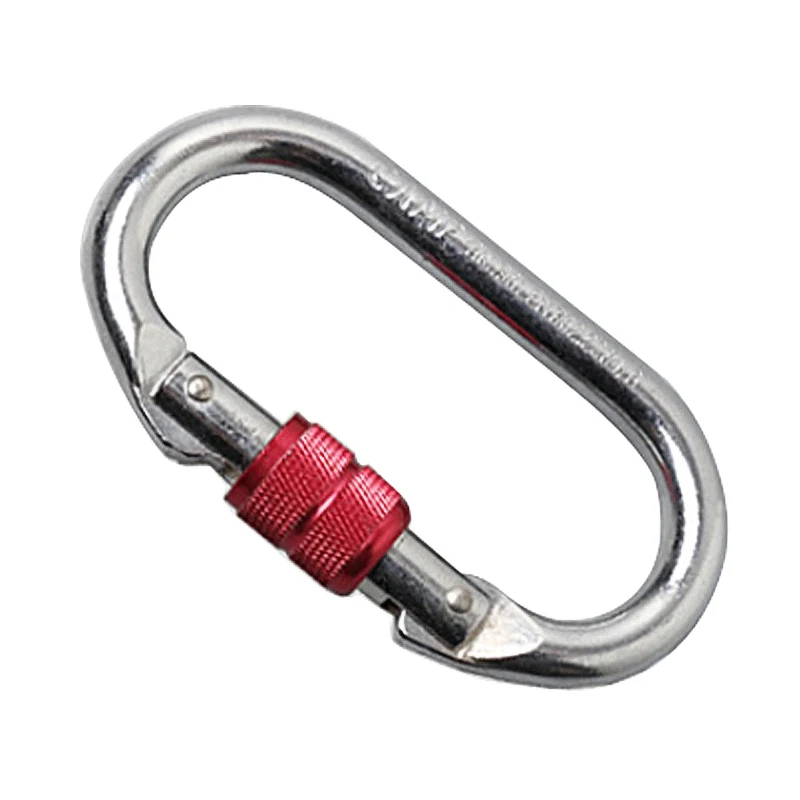 

25KN Stainless Steel Outdoor Safety Buckle Rappelling Rock Climbing Survival Security Locking Carabiner Buckle