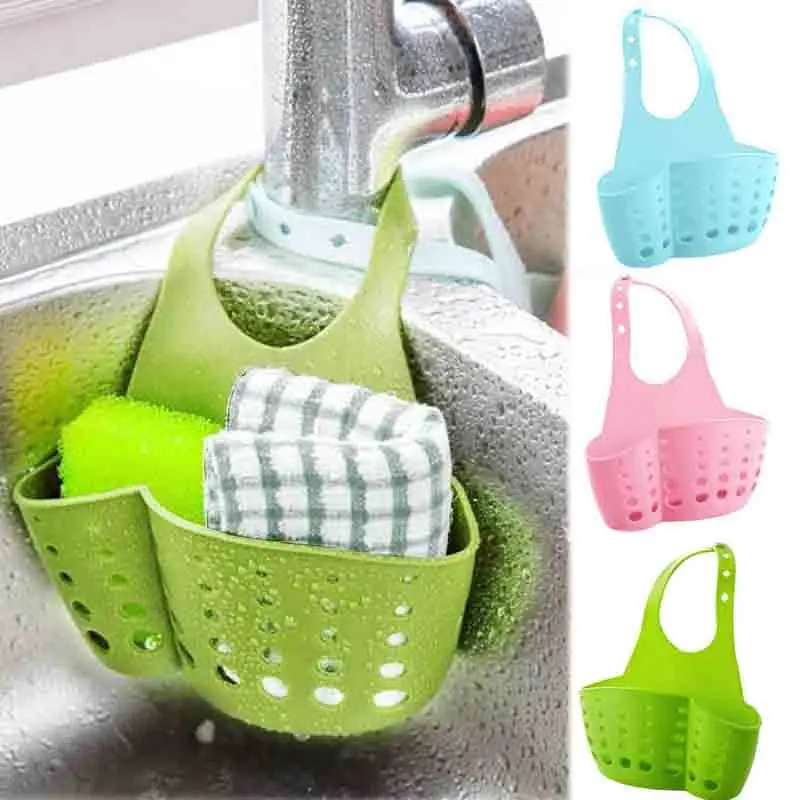 

Kitchen Sink Storage Basket Sponge Holder Bathroom Soap Hanging Shelving Rack Drain Faucet Storage Pail Shelves Organizer